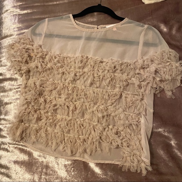 Blush Frilly Mesh Top - Picture 3 of 4